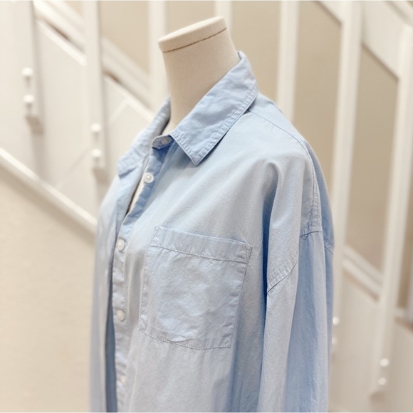 Aeropostale Light Blue Women's Long Sleeve Button Down Dad Shirt Size Medium - Picture 8 of 9